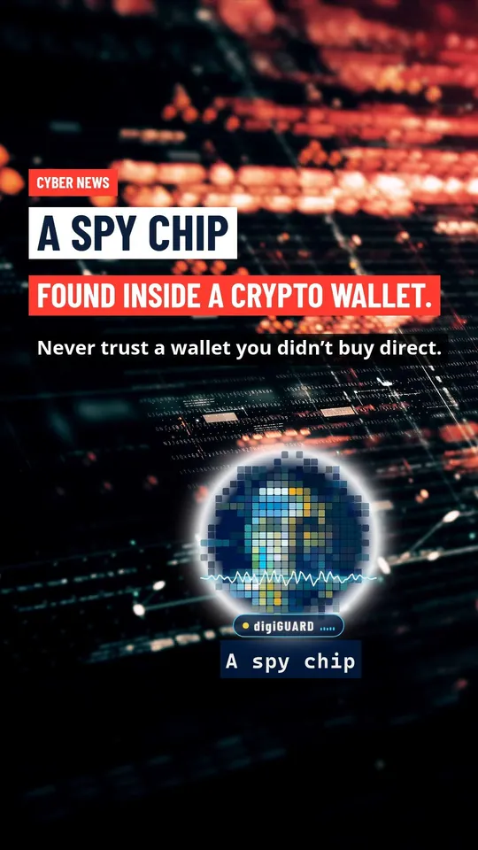 Standbild aus dem Reel: Ein Spionage-Chip in einer Krypto-Wallet