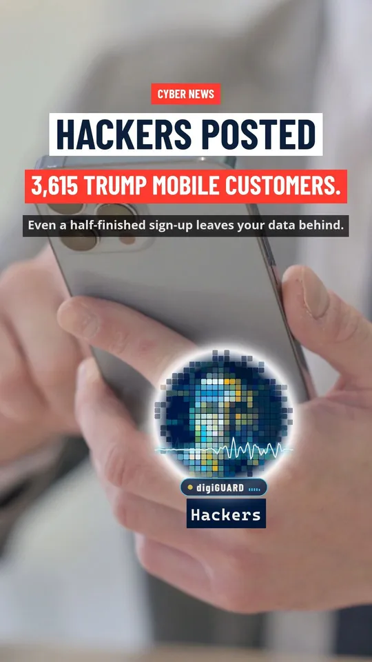 Standbild aus dem Reel: Hacker veröffentlichten 3.615 Trump-Mobile-Kunden